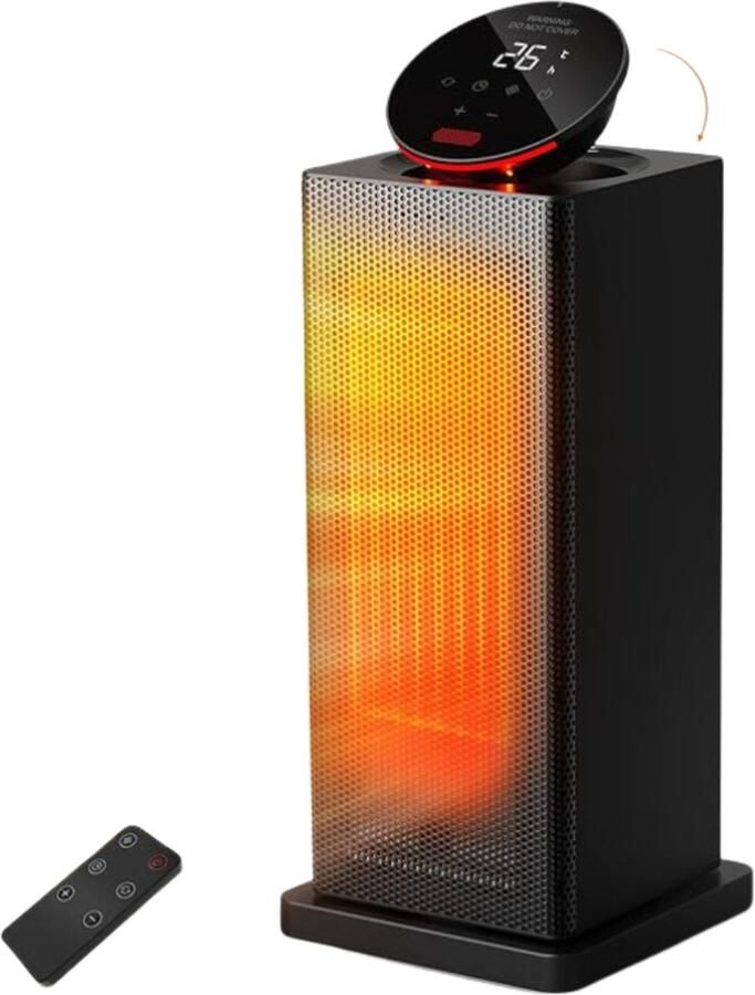 Elektrische Kachel Incl. Afstandsbediening Veilig en Stil Energiebesparend 3 Temperatuurinstellingen Zwart