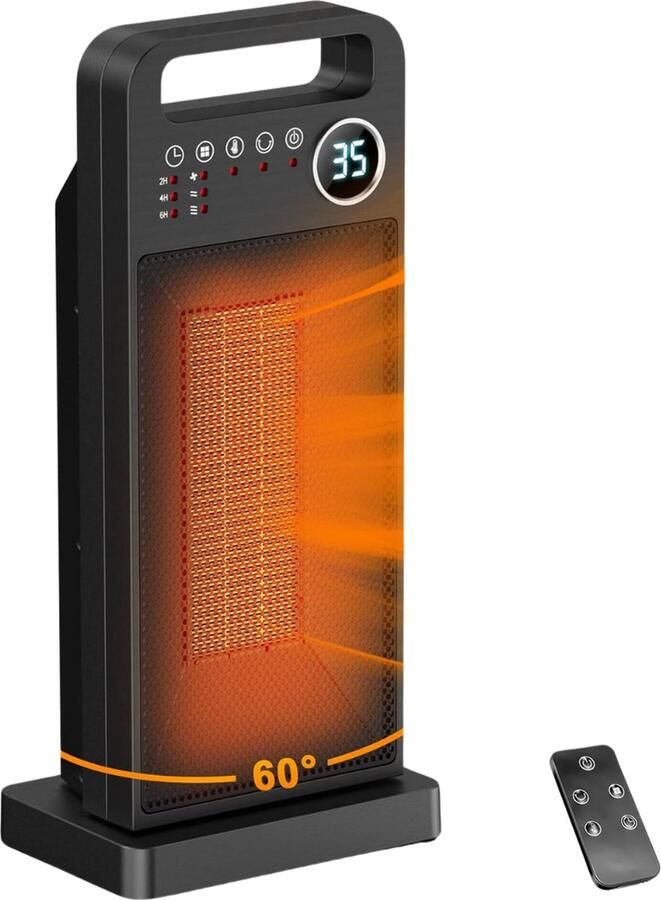 Elektrische Kachel Incl. Afstandsbediening Veilig en Stil Energiebesparend LED Touchscreen 3 Modi Zwart