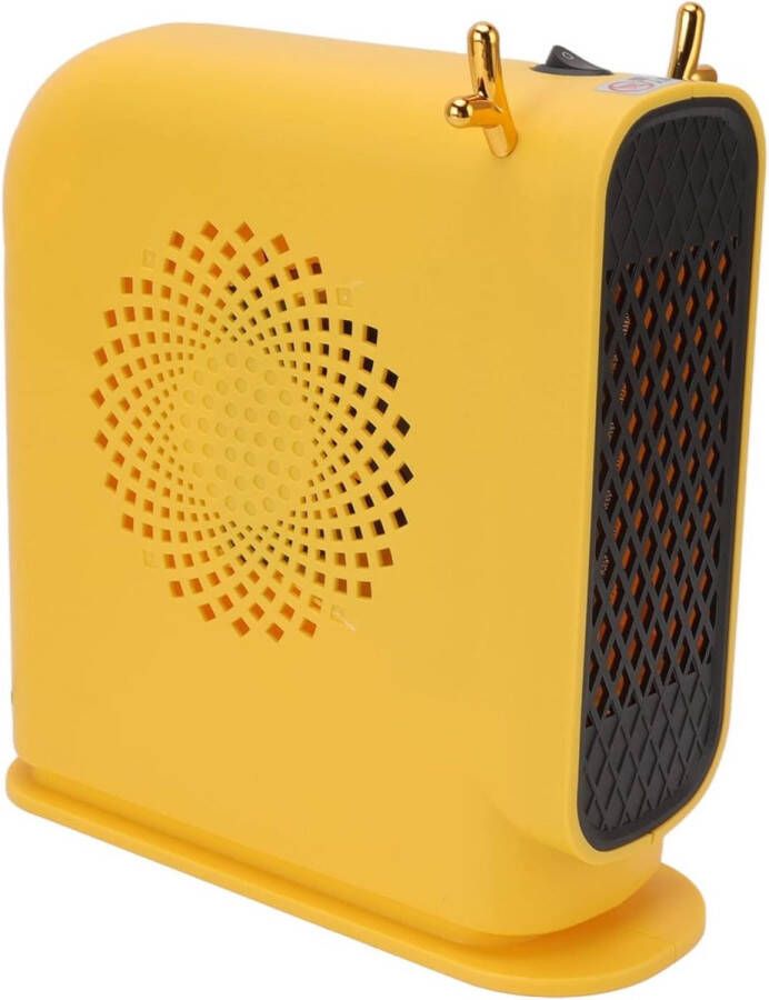 Elektrische kachel Mini-radiator- Elektrische verwarming voor binnen 500W Heater Stopcontact Ventilatorkachel kleur Geel