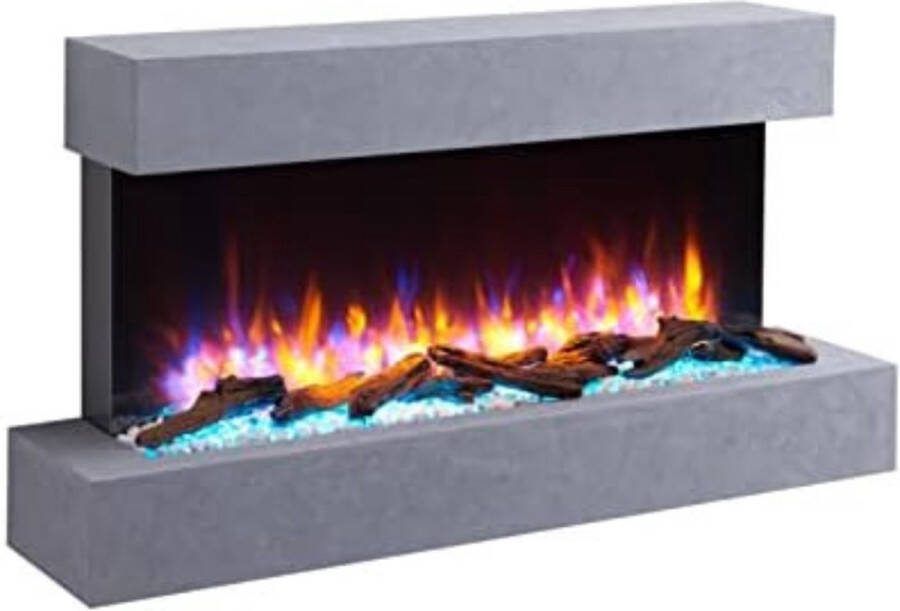 Elektrische kachel sfeerhaard Elektrische kachel sfeer haard 25D x 110B x 57 3H cm 2000W Modern Grijs