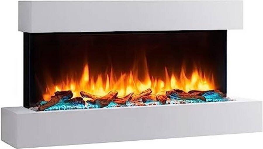 Elektrische kachel sfeerhaard Elektrische kachel sfeer haard 25D x 110B x 57 3H cm 2000W Wit Zonder glazen afdekking