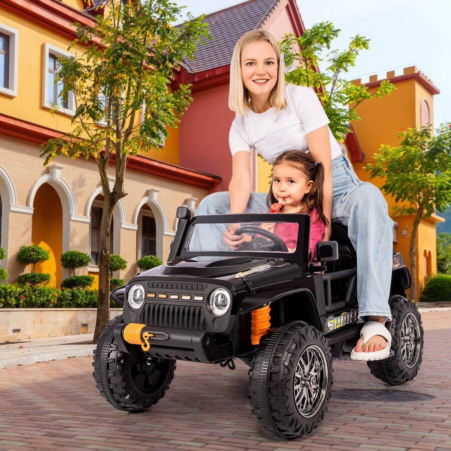 Elektrische kinderauto ouder-kind rijden. Oudermodus. belasting 100kg. 12V 7Ah. USB-Bluetooth. Afstandsbediening zachte start 2*35W motoren. Hoorn voorlicht. 3-7 km u voor kinderen vanaf 3 jaar
