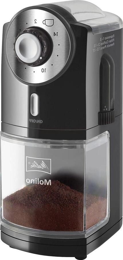 Elektrische Koffiemolen Molino Maalwerk Zwart Koffiebonen Grinder
