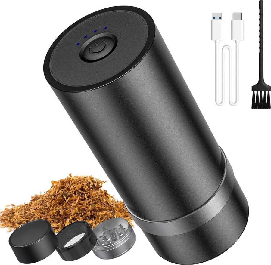 Elektrische kruidenmolen USB-oplaadbaar Kruidenmolen en nootmuskaatmolen zwart