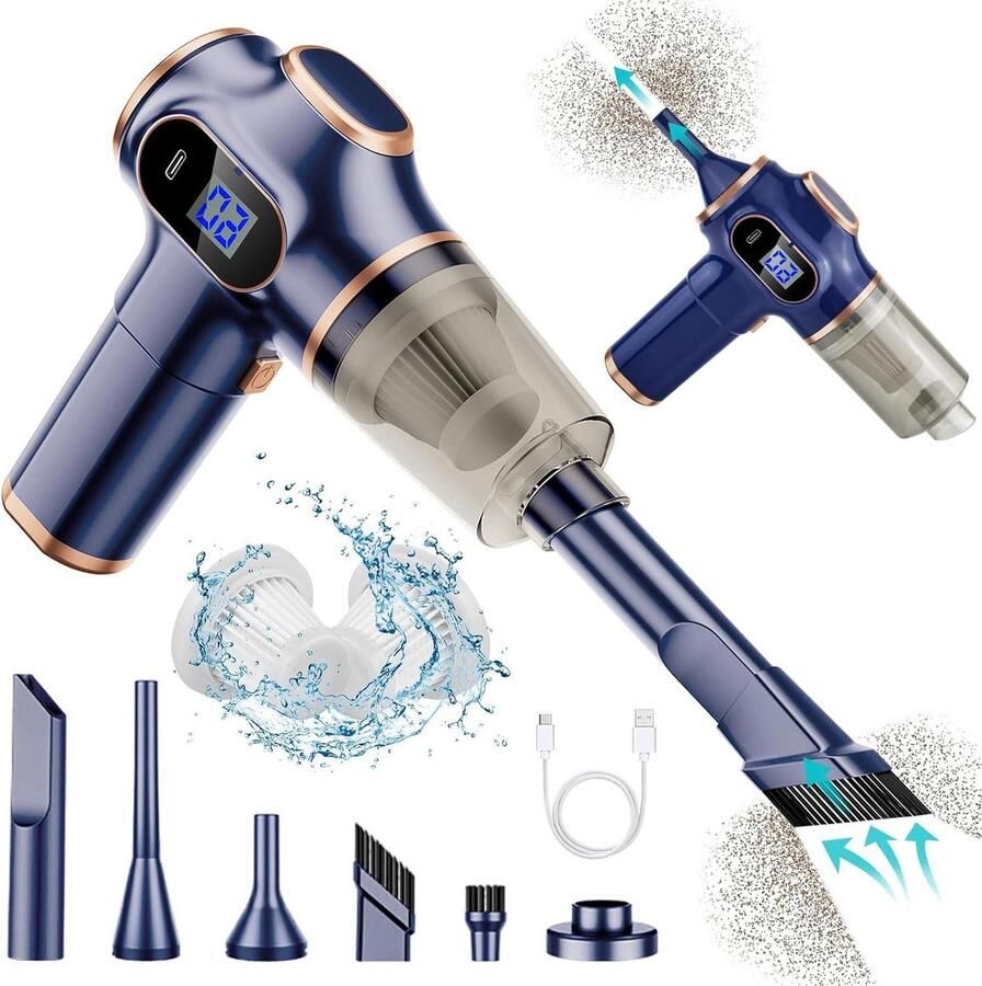 Elektrische kruimelstofzuiger draadloos autostofzuiger ventilator 2-in-1 handstofzuiger mini-handstofzuiger draagbaar krachtig kleine machine tx Air Duster Pro Professional 3000 mAh stofzuigen autofan energiezuinig