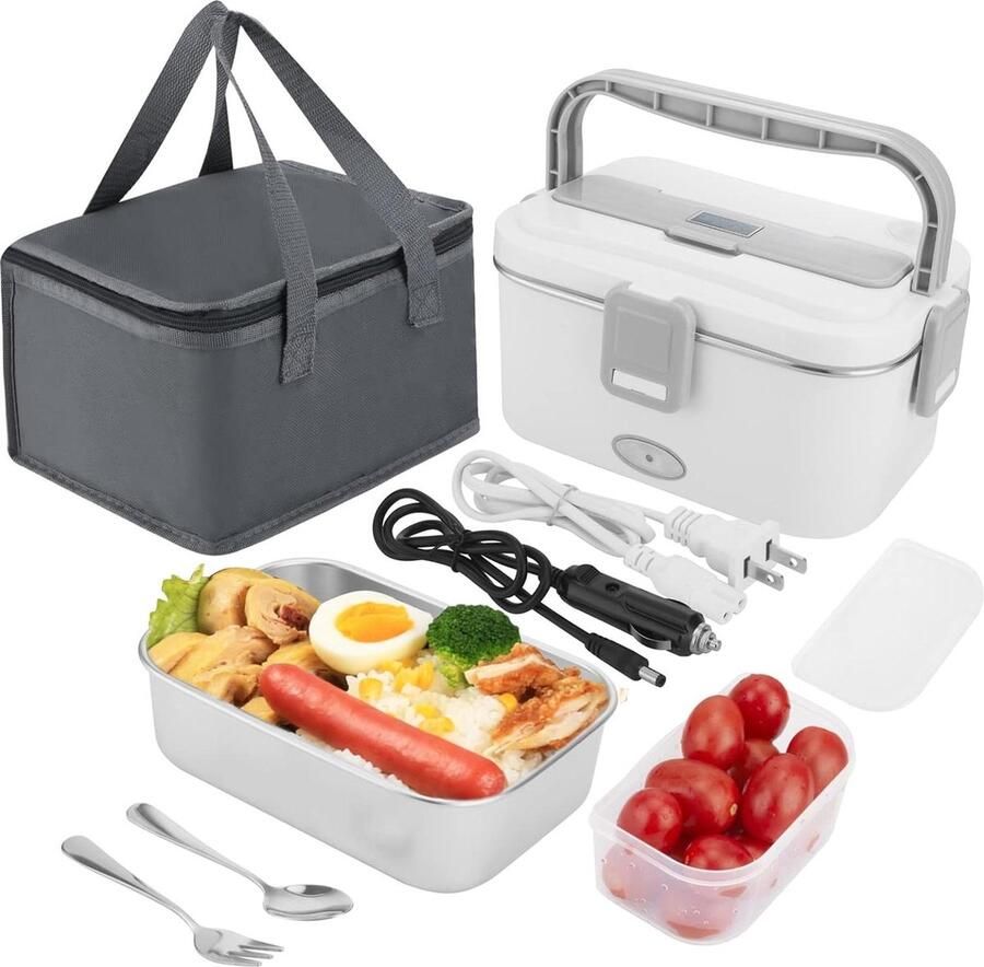Elektrische lunchbox 18 l taper voor levensmiddelen thermoskan warmhoudcontainer 3-in-1 60 W 220 V + 12 V roestvrijstalen container voor auto vrachtwagen en werk