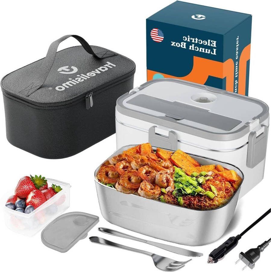 Elektrische lunchbox voor auto vrachtwagen en werk verwarmt voedsel in minuten thermoskan roestvrij staal 18 L 80 W draagbaar