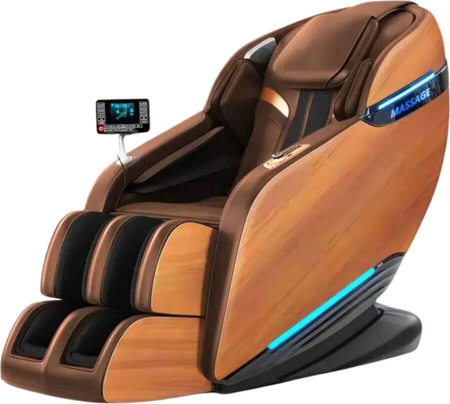 Elektrische Massagestoel 8D ZERO GRAVITY Verwarmingsfunctie LUXE WOOD-STYLE