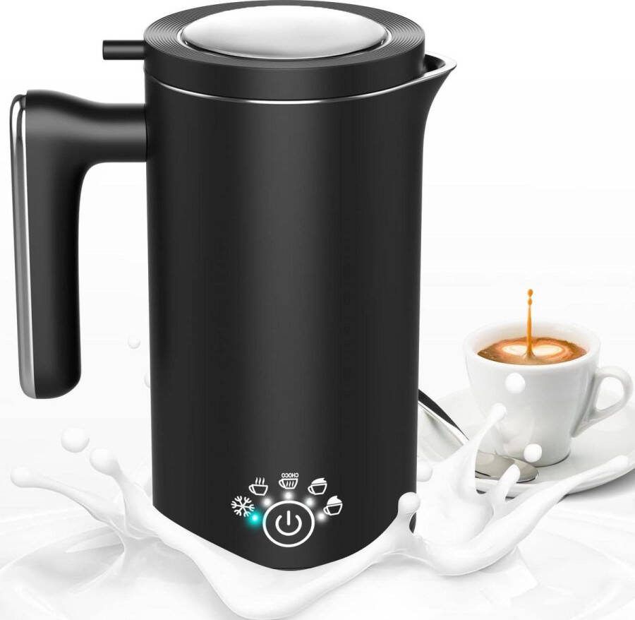 Elektrische melkopschuimer 500 ml roestvrij staal 600W stil anti-aanbaklaag melkschuim warm koud chocolademelk koffie cappuccino