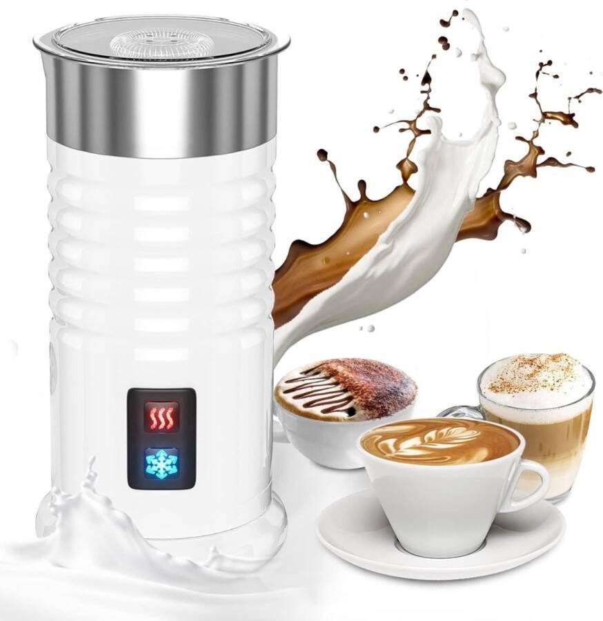 Elektrische Melkopschuimer 500ML Geschikt voor koud en warm Schuim Stille werking Wit