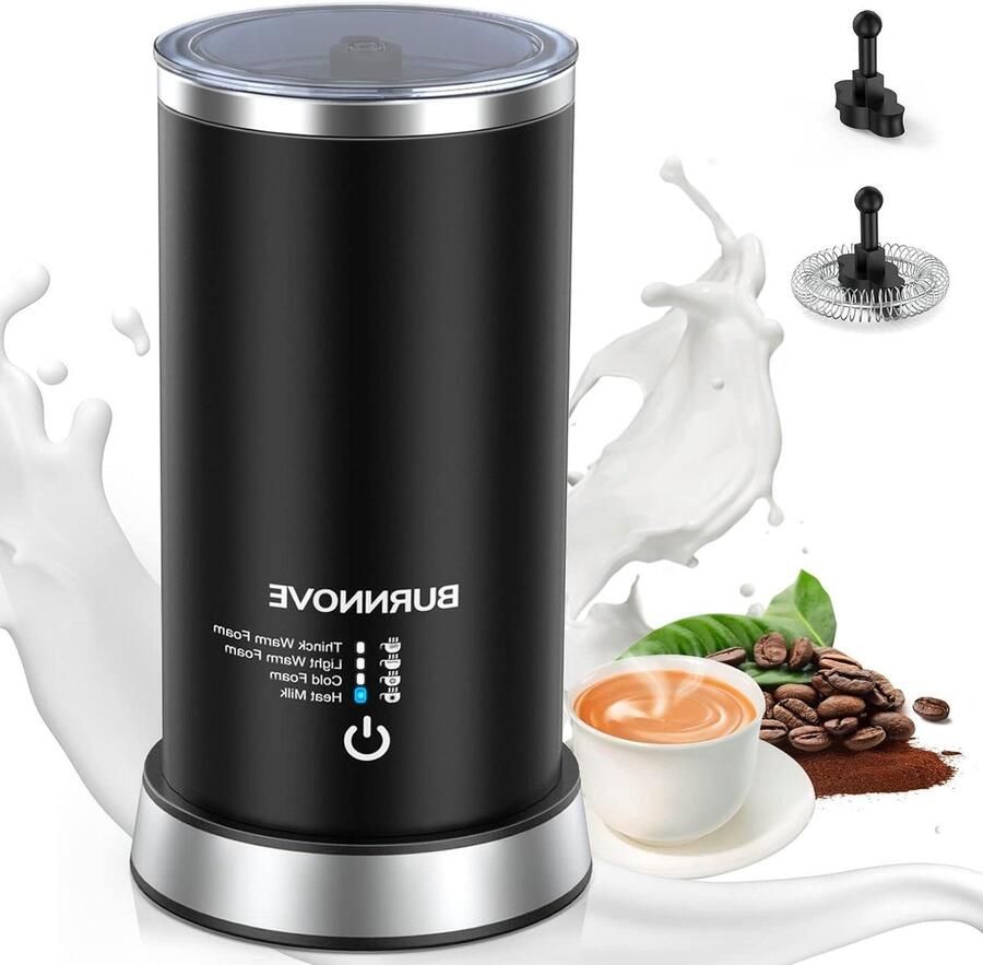 Elektrische Melkopschuimer 600 W Roestvrij Staal 240 ml Koud en Warm Melkschuim Anti-Aanbaklaag Snel en Stil Thuisgebruik