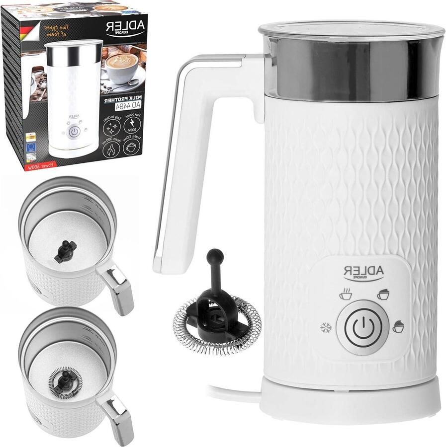 Elektrische melkopschuimer met antiaanbaklaag 4 functies cappuccino latte verwarming koudschuim 2 soorten schuim: cappuccino en latte