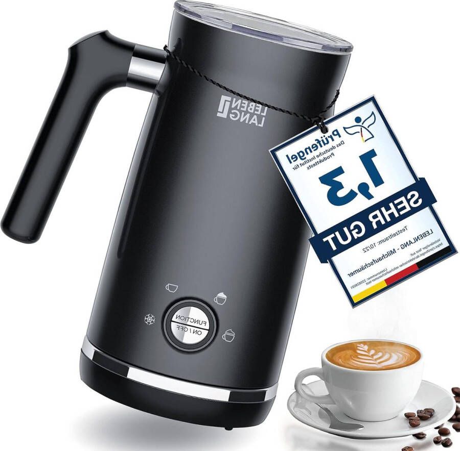 Elektrische melkopschuimer met reserve schuimer en 4 programma's warme chocolade-cacaomachine melk badstof melkverwarmer melkkoker elektrisch cacao machine