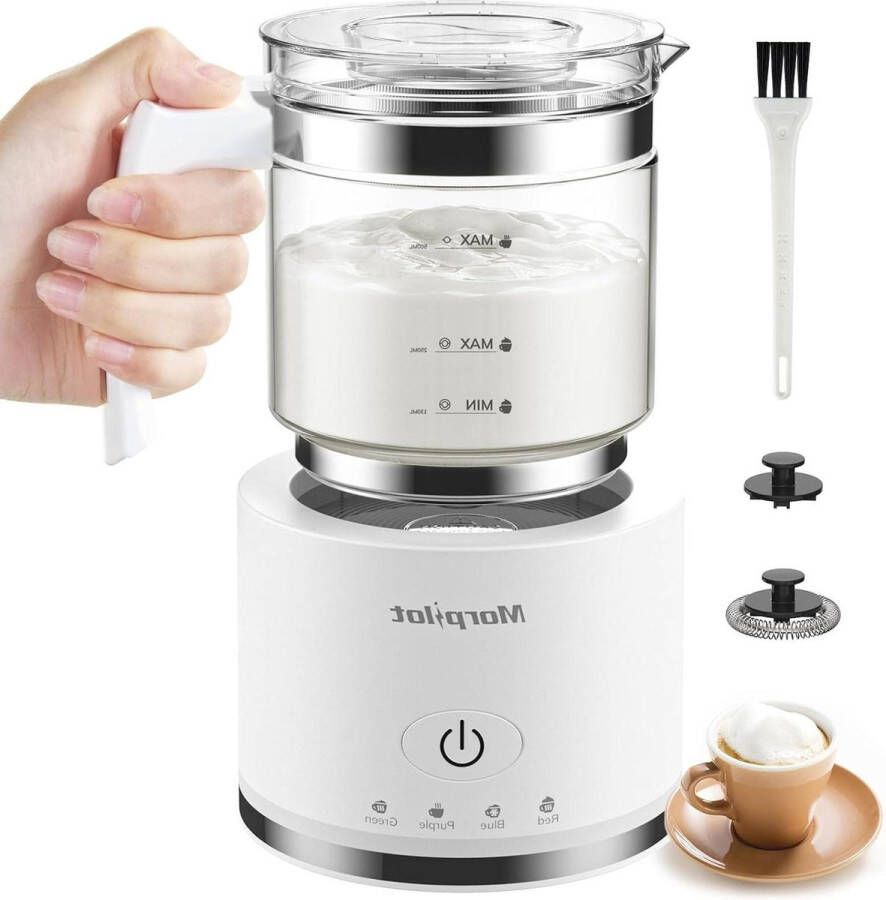Elektrische Melkopschuimer voor Cappuccino en Lattes met Handige Schenktuit