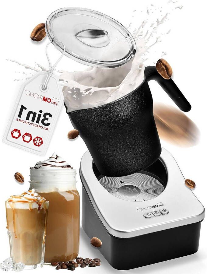 Elektrische melkopschuimer voor warme en koude melk geïntegreerde verwarmingsfunctie 750 ml beker warme chocolademelk cappuccino ijskoffie opschuimer