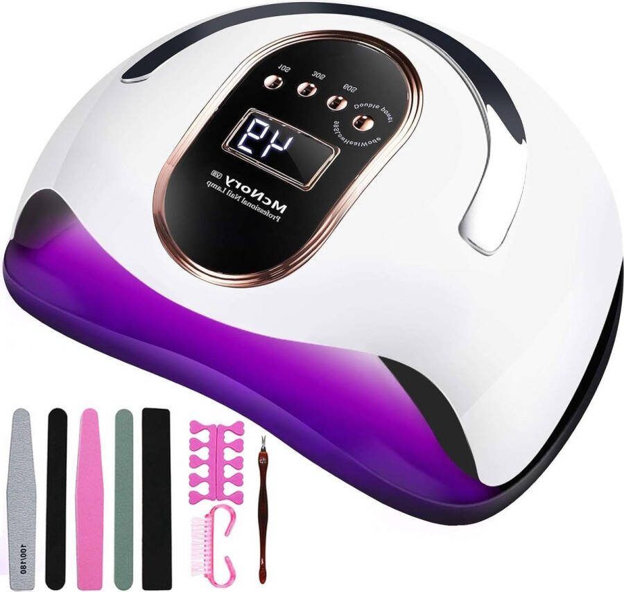 Elektrische Nageldroger 168W UV LED-nagellamp snellere nageldroger voor gellak-nagellicht met 4 timerinstellingen- salonkwaliteit professionele gellamp- automatische sensor Nail Art Tools voor vingernagel en toe