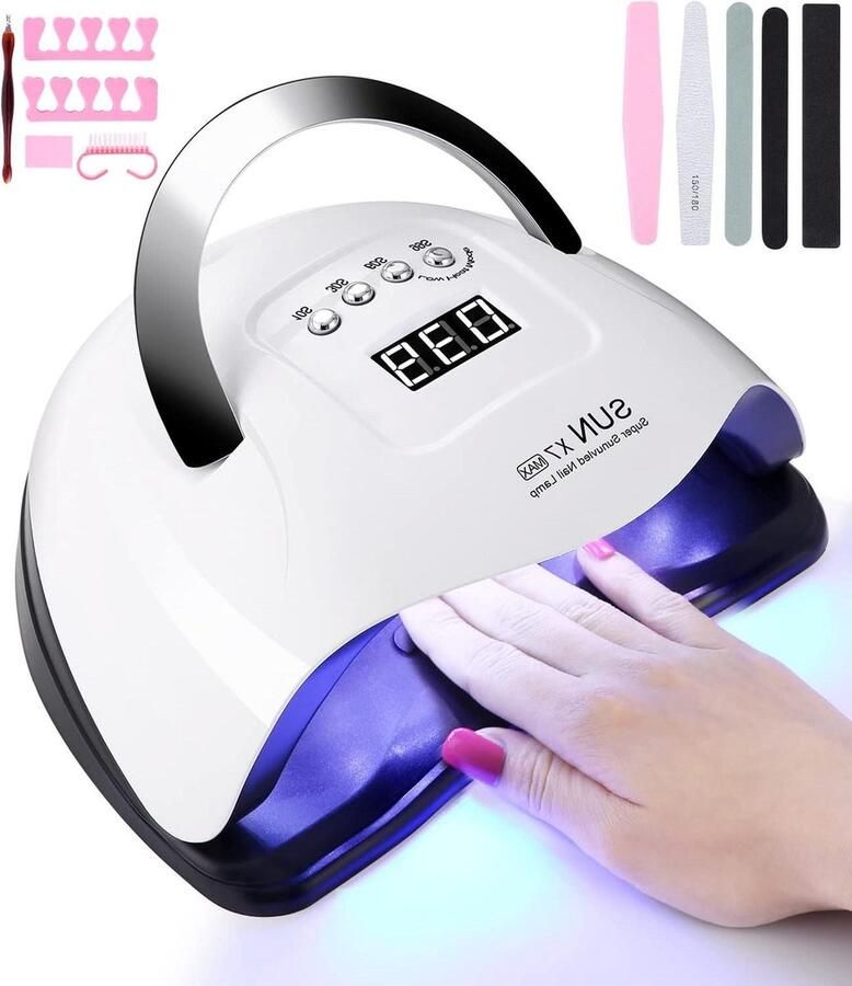 Elektrische Nageldroger 220 W UV-gellamp Professionele Nagellamp met 4 Timer-10-30-60-99s LCD-display 57 uv-lampen sneldrogend Nagelgereedschap voor Vingernagels en Teennagels geschikt voor alle gel