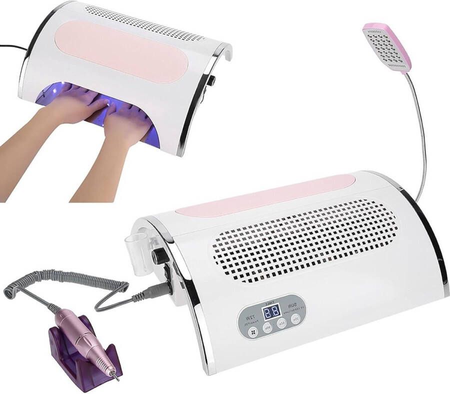 Elektrische Nageldroger 3-in-1 54 W 28 ledlampjes-nagelboormachine met 25.000 tpm