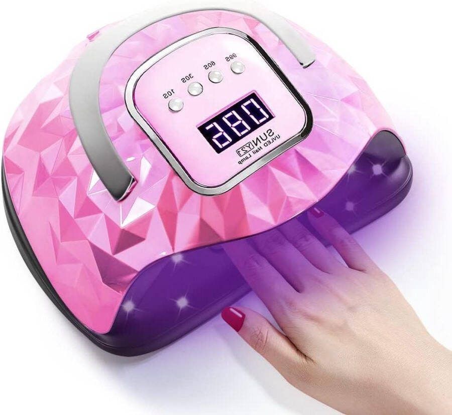 Elektrische Nageldroger 60 led-nagellamp 248 W uv-ledlamp met lcd-display automatische sensor en 4 timerinstellingen professionele geluithardende lamp voor thuissalon roze