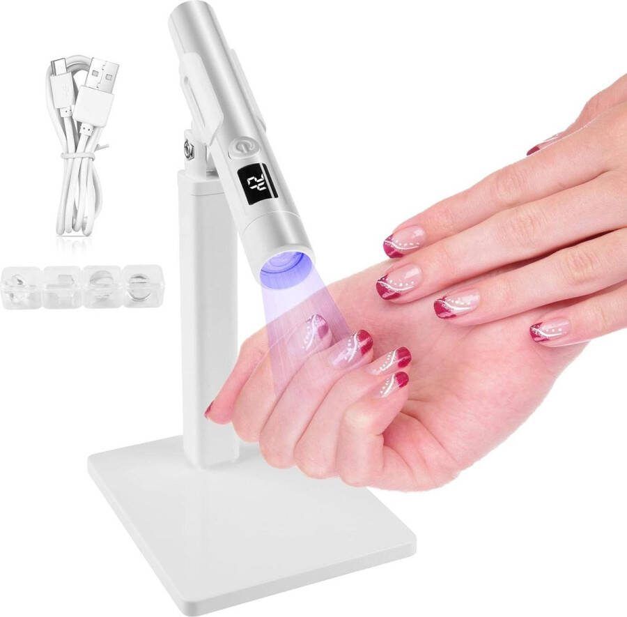 Elektrische Nageldroger Draagbare UV Nageldroger Met Timermodi Wit