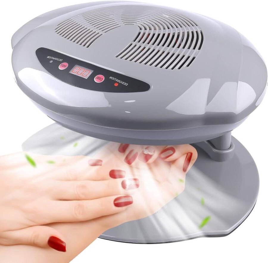 Elektrische Nageldroger met Ventilator Automatische Sensor Drogen Van Nagels Handen en Voeten Thuis en Salon Grijs