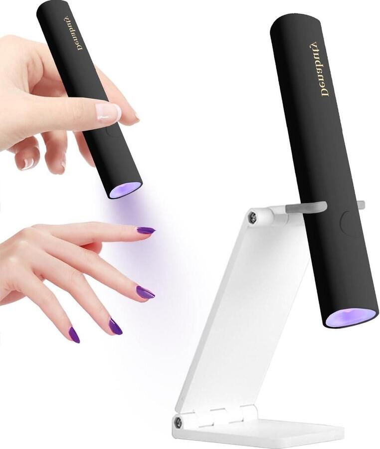 Elektrische Nageldroger Mini UV LED Nagellamp Flash Cure Nail Lamp USB Oplaadbaar Gelnagels Nageldecoraties Handheld Draagbaar (3W) Zwart