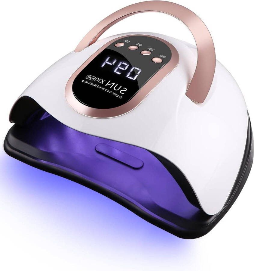 Elektrische Nageldroger UV-lamp 220W voor acryl nagels- LED-lamp schellak nagels- Digitaal display- 10-30-60-99s timer- Gel nagellak (Rose)