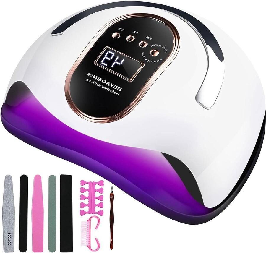 Elektrische Nageldroger UV-LED Nageldroger 168 W met 4 Timer-instellingen Manicure Gereedschap Beginnersset Vingernagels Teennagels