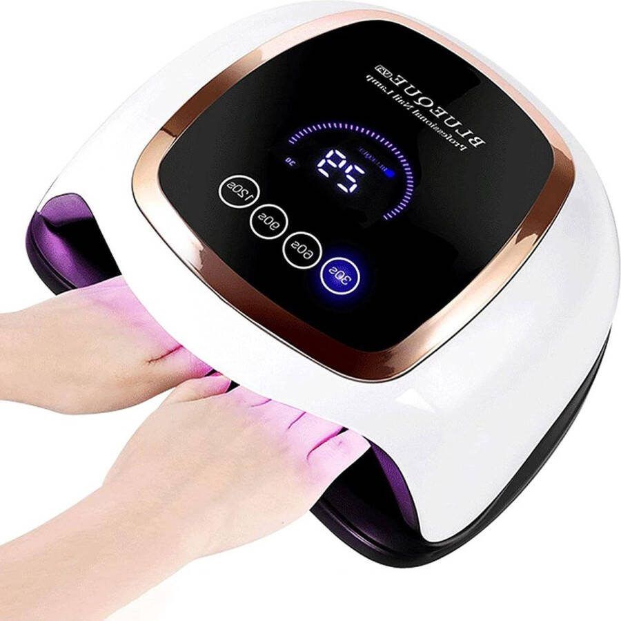Elektrische Nageldroger UV-LED Nageldroger 168 W met 4 timers en touchscreen Infraroodsensor Afneembare magnetische bodemplaat Geschikt voor alle gel