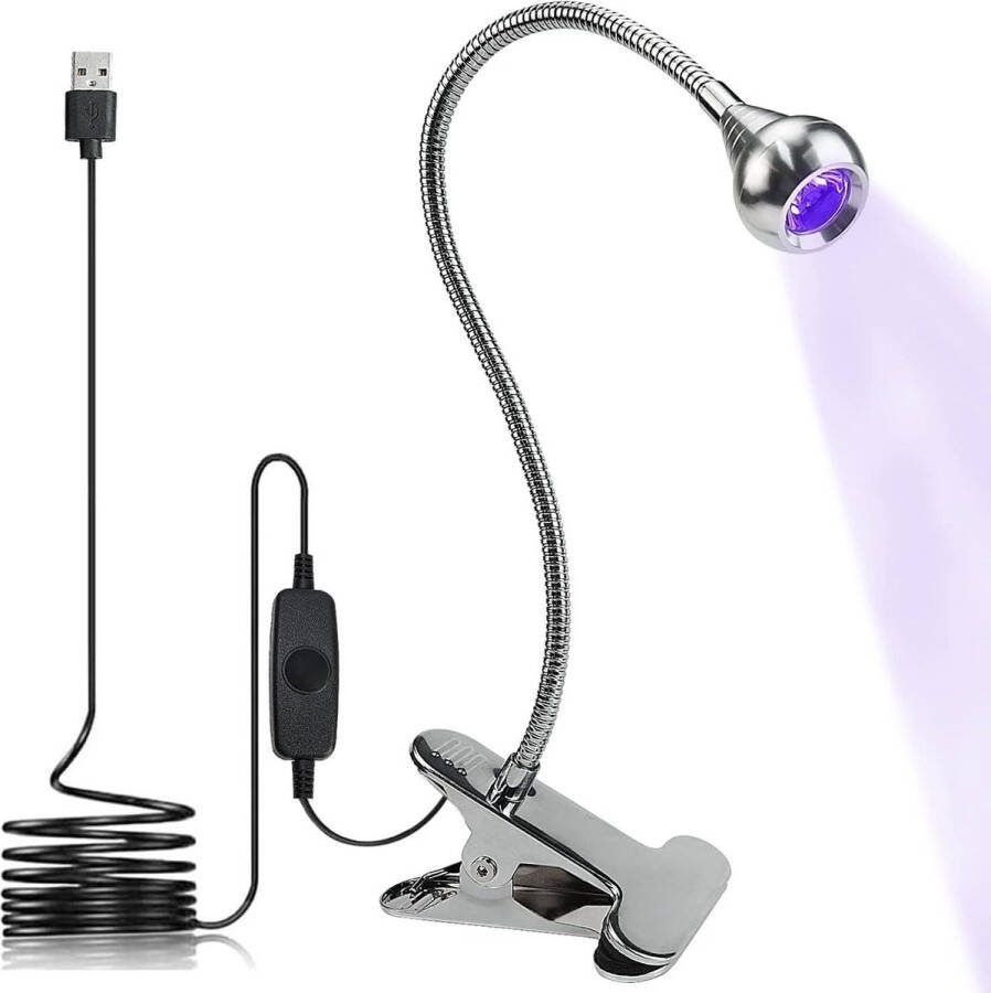 Elektrische Nageldroger UV LED Nageldroger Paars Licht USB LED Lampkralen Mobiele Telefoon Reparatie Printplaten Zilverlamp Clip Schakelaar Bankbiljettencontrole
