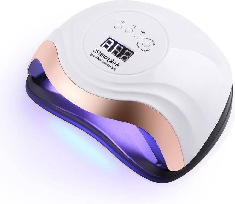 Elektrische Nageldroger UV-Leds Lamp 168 W TimerLcd-Display en Smartsensor Voor Alle Gelnagellak-Gelnagels-Shellac Wit goud