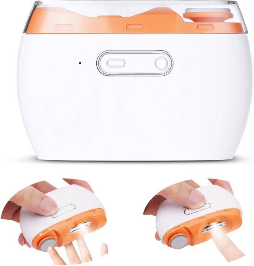 Elektrische nagelknipper met LED-licht draadloos oplaadbaar automatische nageltrimmer veilige vingernagelknipper opslag nagelresten