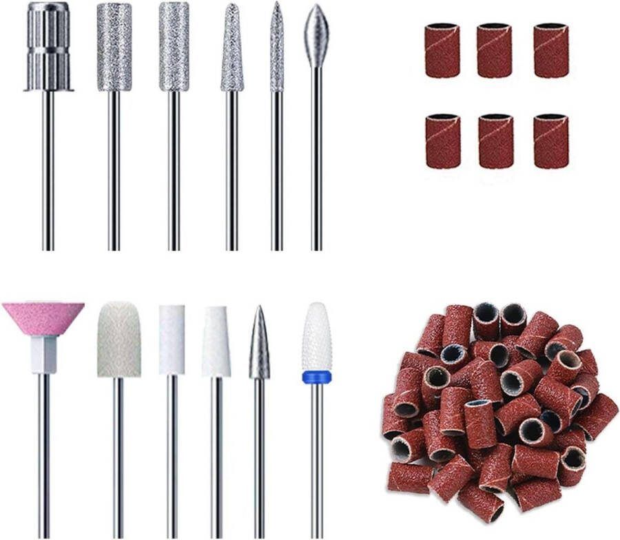 Elektrische Nagelvijl 12 stuks nagelboren set manicure-pedicure diamant nagelriem elektrische nagelvijl keramische acryl gel nagel bit kit ideaal gebruik thuis salon AD3001