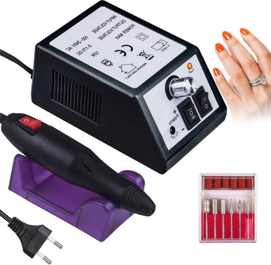 Elektrische Nagelvijl Manicureset 20.000 tpm Instelbare Snelheid voor Acrylnagels Gelnagels Eelt Verwijderen