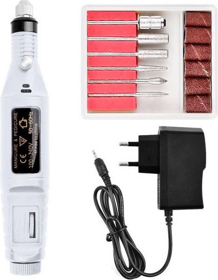 Elektrische nagelvijl Nagelfrees Machine Nagelvijl set Manicure Nagelvijl Pedicure -pedicureset elektrisch Nagelfrees elektrische je Nagelfrees- Nagel frees Inclusief 36 bitjes Inclusief 6 schuurrolletjes