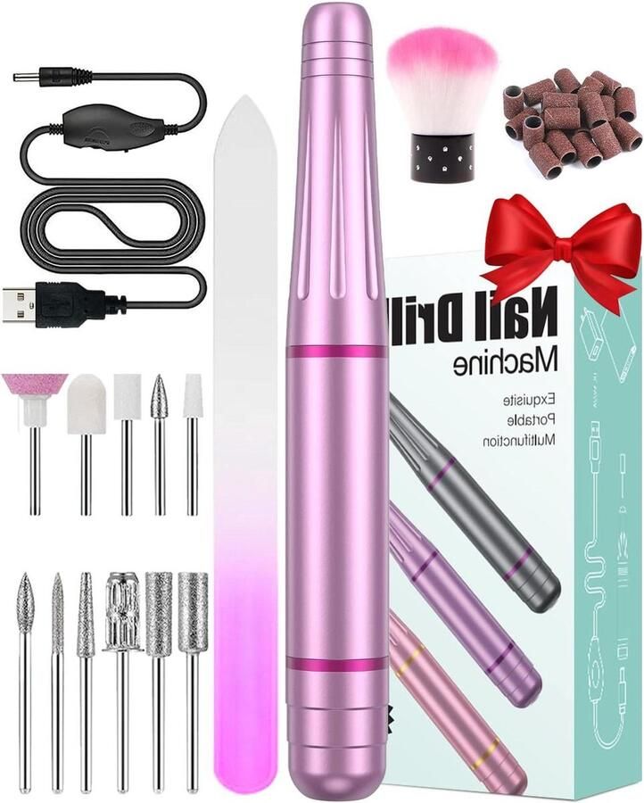 Elektrische Nagelvijl professioneel Nagelschuurmachine 12-in-1 stil veiligheid 20.000 omw-min instelbare snelheid manicureset pedicure krachtig draagbaar beginners salon