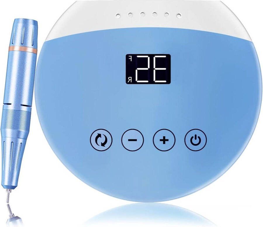 Elektrische Nagelvijl Professionele Draaimachine-HD-LED-Display 35.000 omw min Voor Gel Acryl Manicure Pedicure Blauw