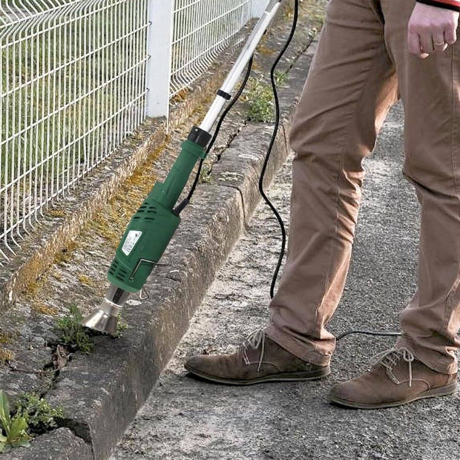 Elektrische Onkruidbrander 2000W 2 in 1 = Onkruidbrander + Grillaansteker Zonder gas en chemicaliën Krachtige opwarming tot 600°C 2 sproeiers Afneembare handgreep