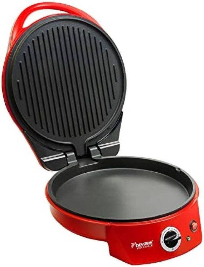 Elektrische pizzaoven grill met boven- en onderwarmte pizzagrill tot max. 180 ° C 1800W