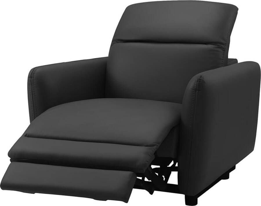 Elektrische relaxfauteuil CLEOPHEE van hoogwaardig leer Zwart L 83 cm x H 79 cm x D 102 cm