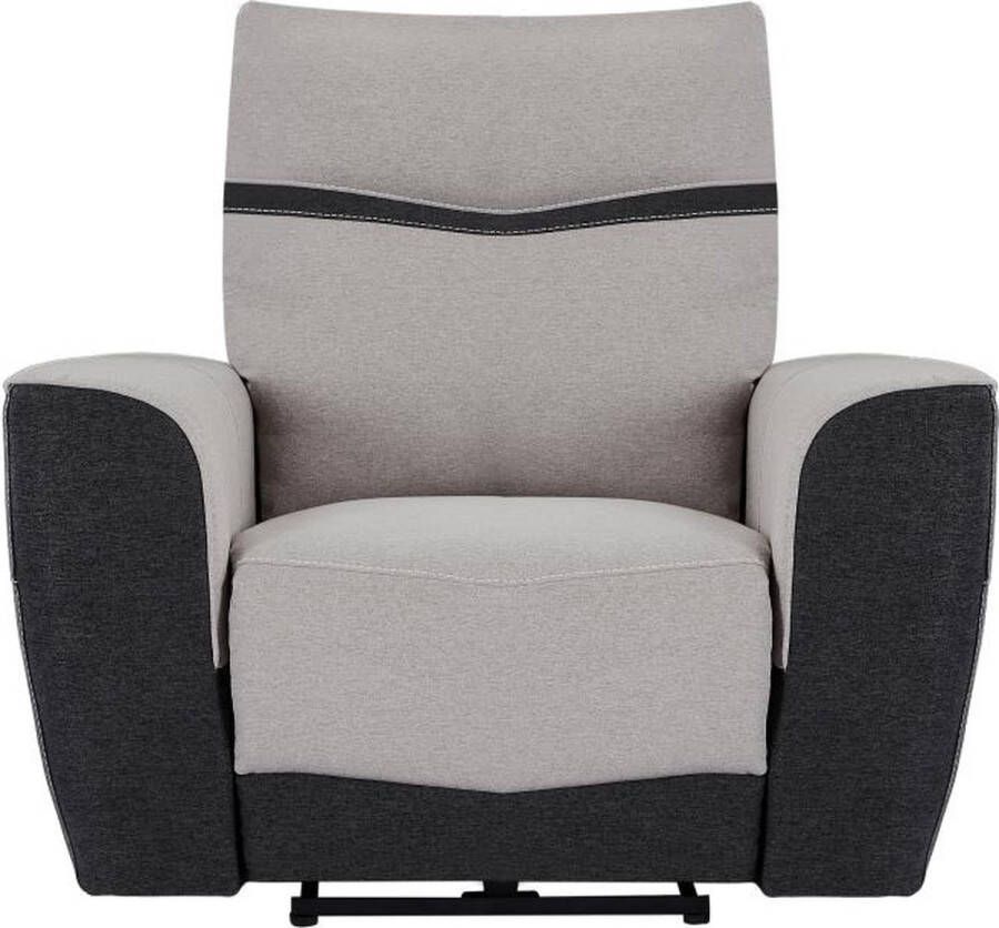 Elektrische relaxfauteuil van grijze en antracietkleurige stof DAMON L 108 cm x H 102 cm x D 90 cm