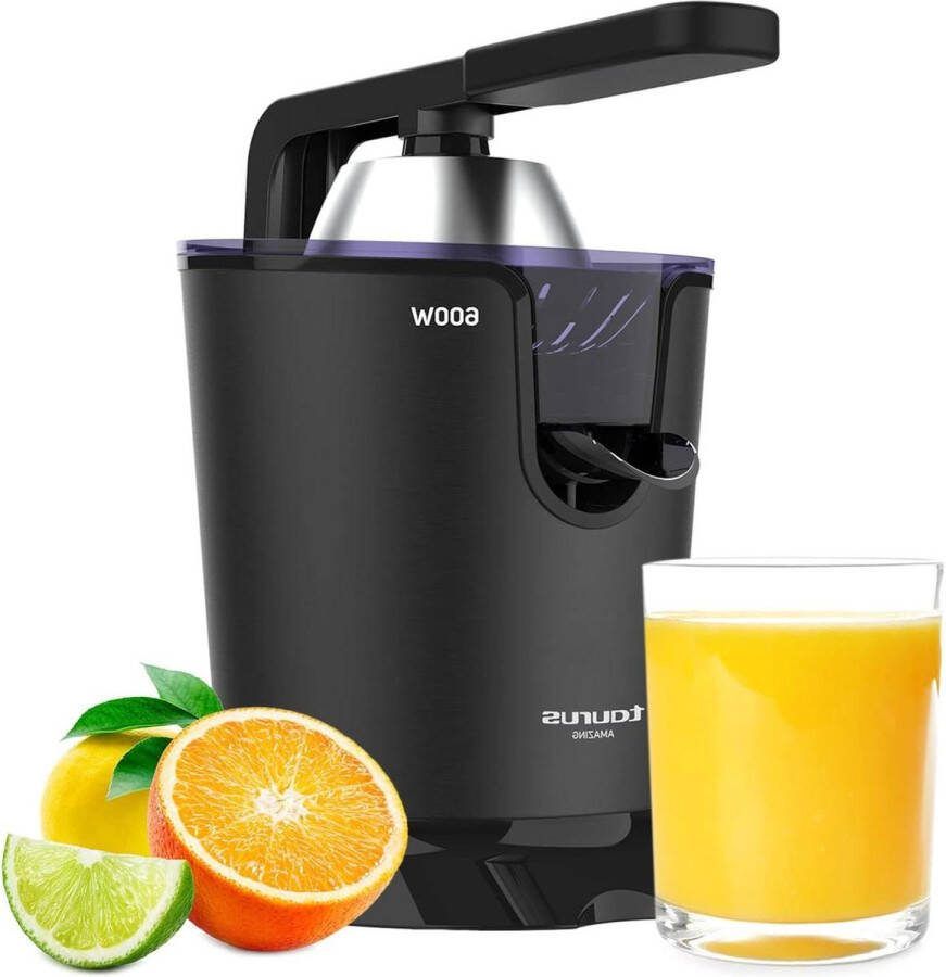 Elektrische sapcentrifuge 600 W professionele AC-motor reservoir van 0.65 liter 2 kegels voor alle citrusvruchten Amazing SQ601X citruspers