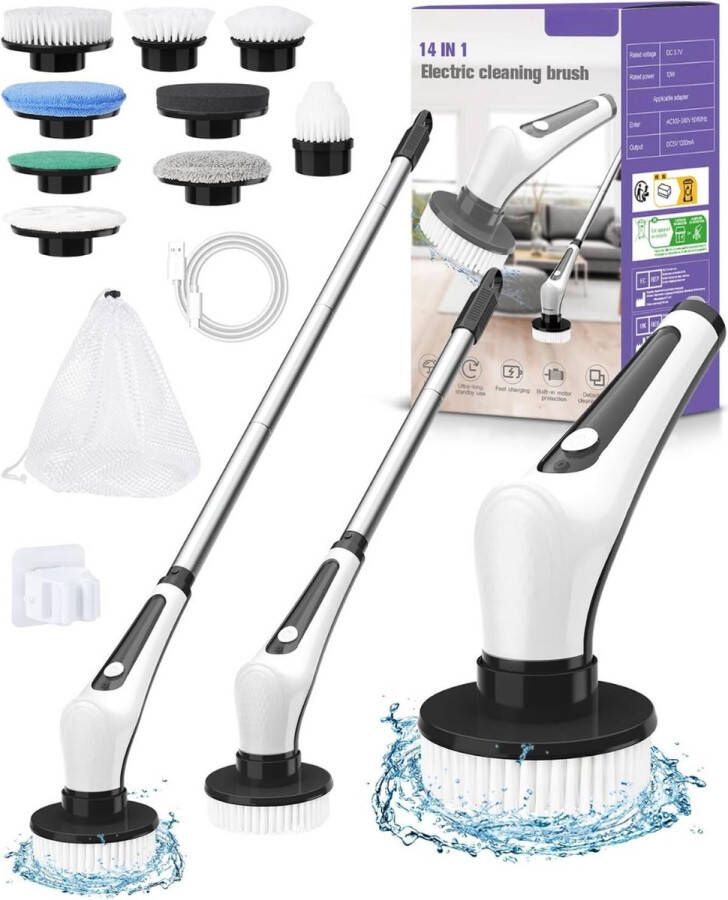 Elektrische Schoonmaakborstel Elektrische Schrobber Schrobborstel Poetsmachine Schrobmachine Wasborstel Premium