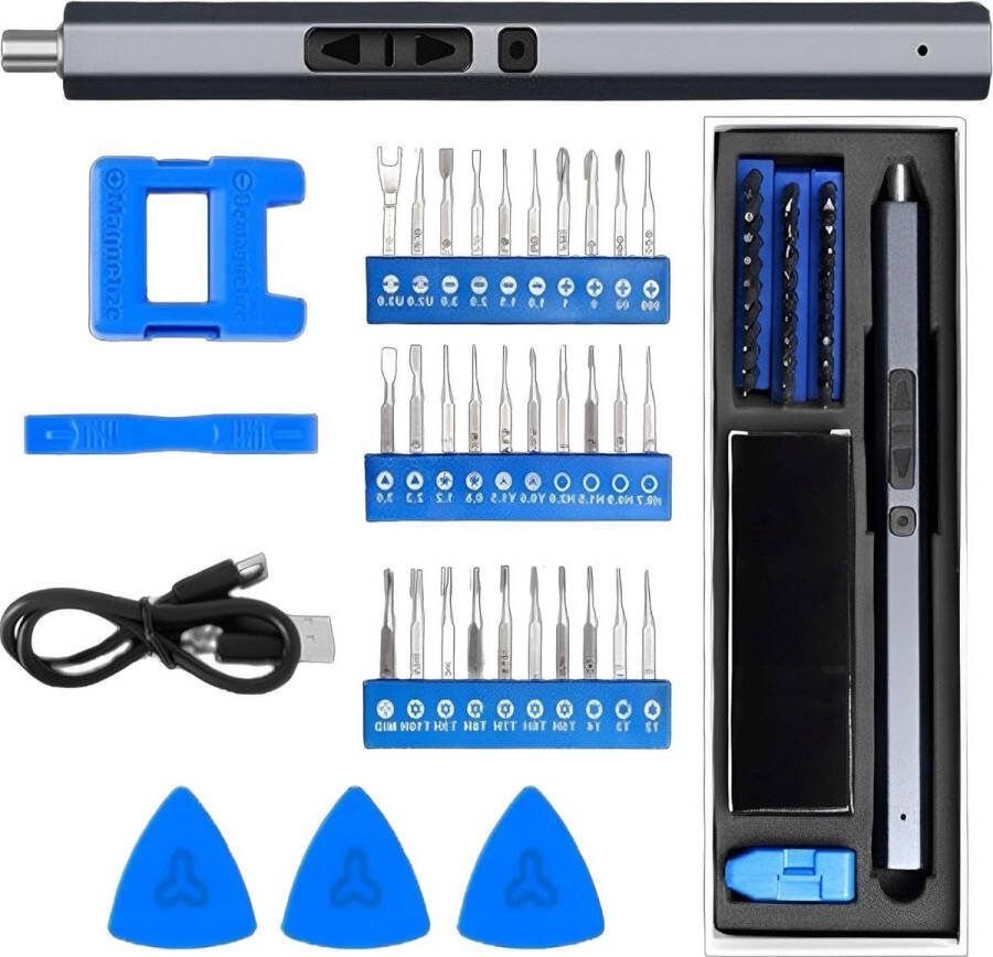 Elektrische schroevendraaierset 36 in 1 precisiebitset voor bevestiging horloge camera bril laptop mobiele telefoon