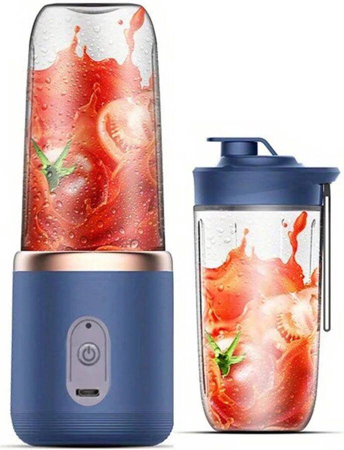 Elektrische Shaker + Extra Glazen Beker – Draagbare Blender To Go – Milkshake Machine – Milkshake Maker 400ml – Oplaadbare blender Fruit Mixer 2 in 1 Blender en Drinkglas Portable Travel Blender voor Onderweg
