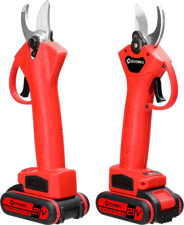 Elektrische Snoeischaar 2 in 1 Mini Kettingzaag Bloemenschaar Takkenschaar Heggenschaar Elektrisch 2 Accu's met Acculader Incl. Opbergbox Tuin Gereedschap
