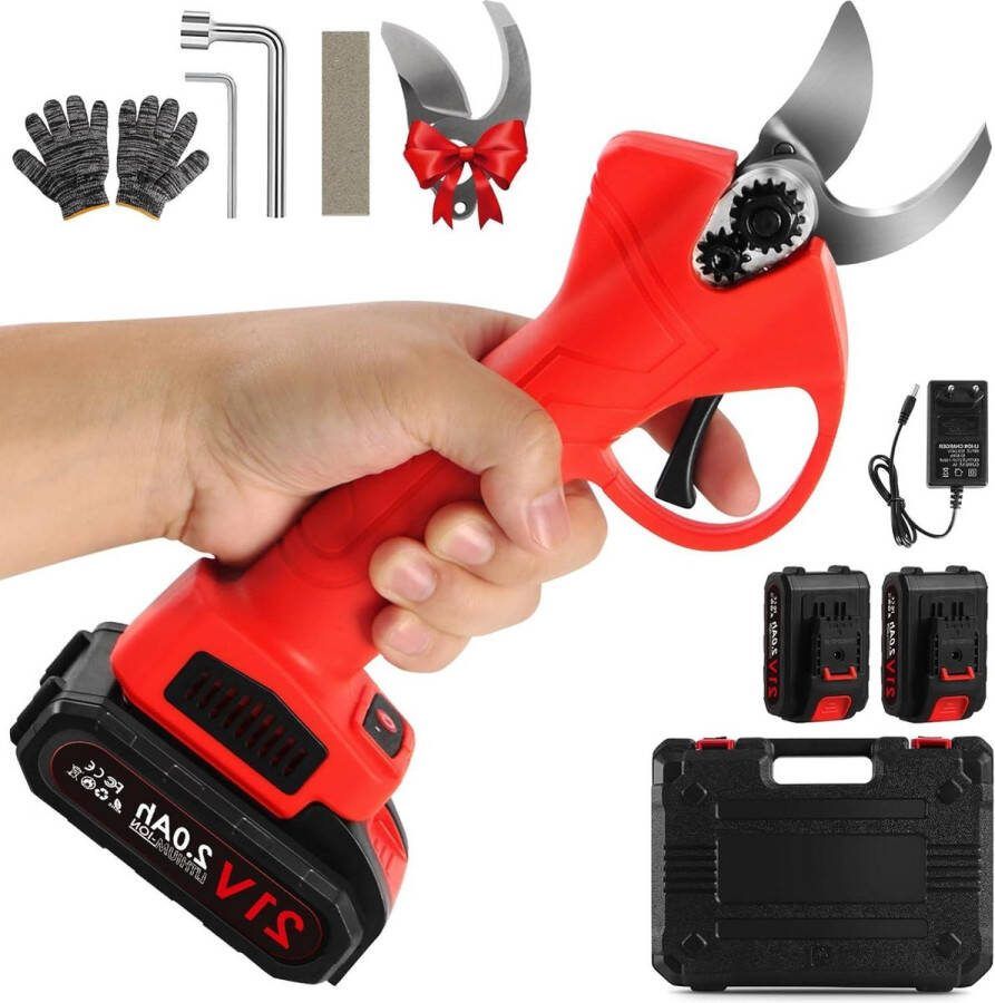 Elektrische snoeischaar 2 stuks oplaadbaar 2000 mAh accu Draadloos Snoeischaar Max 30 mm snijdiameter Snoeischaar professionele bomen struiken fruitbomen