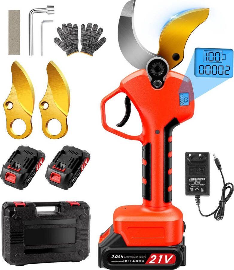 Elektrische Snoeischaar Heggenschaar Draadloos Elektrisch Takkenschaar Tuinschaar Tuin Snoei Schaar voor Knippen & Snoeien van Heggen & Takken