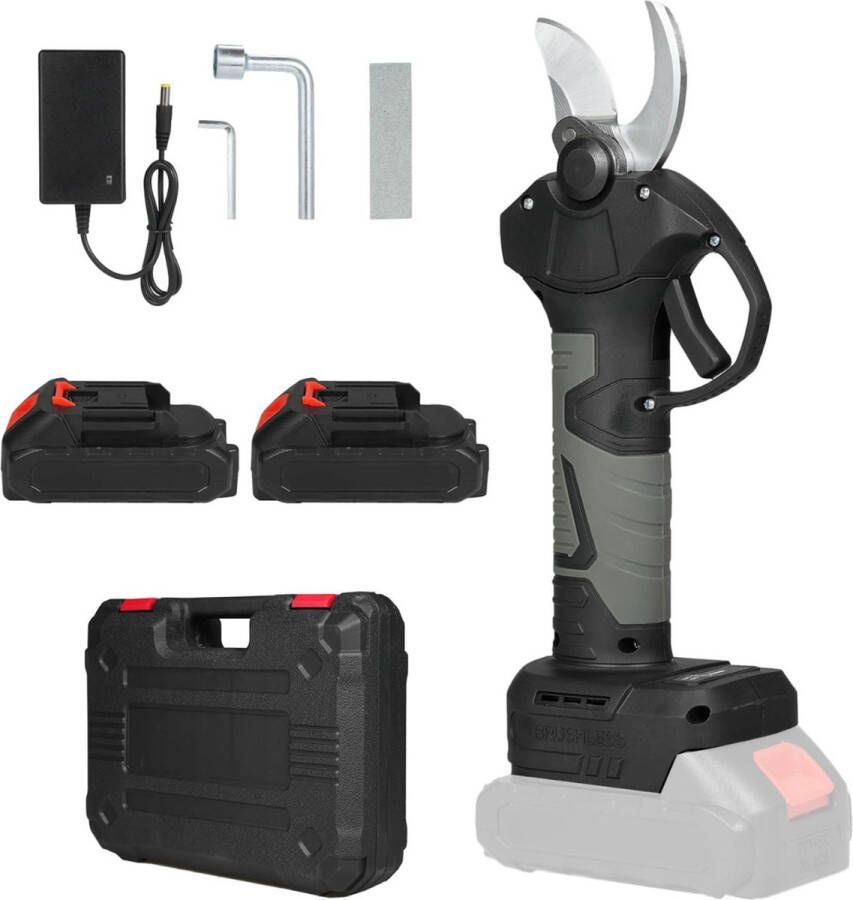 Elektrische Snoeischaar – Heggenschaar – Takkenschaar – Tuingereedschap – Draadloos Vermogen – Ergonomisch – Flexibel – Inclusief Accu Met Oplader Zwart