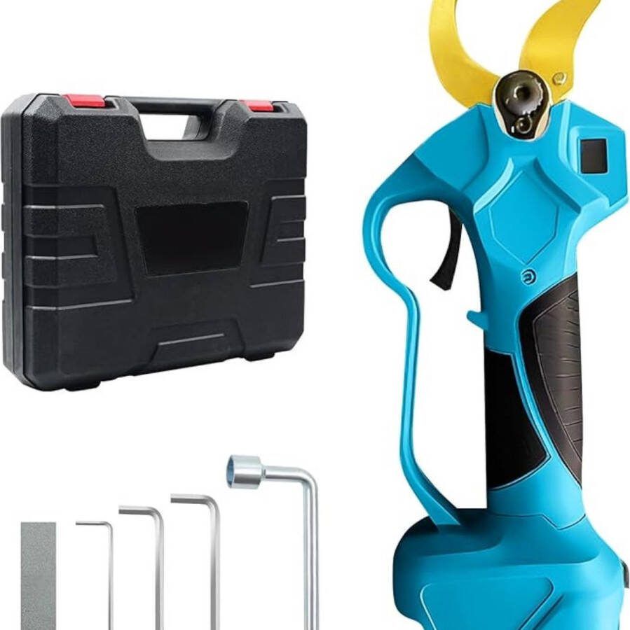 Elektrische Snoeischaar – Heggenschaar – Takkenschaar – Tuingereedschap – Draadloos Vermogen – Ergonomisch – Flexibel – Inclusief Accu Met Oplader Blauw